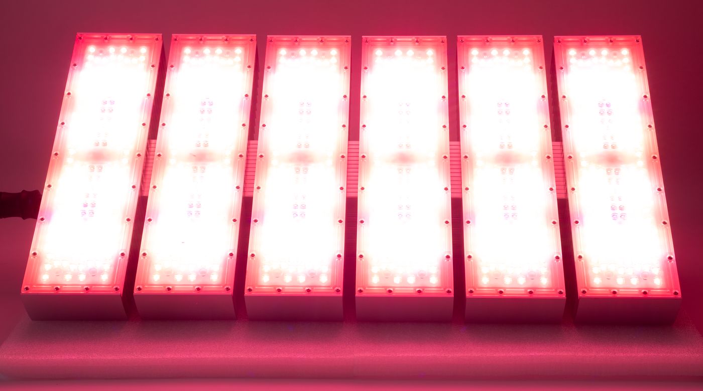 High-red LED greenhouse toplight modules illuminated