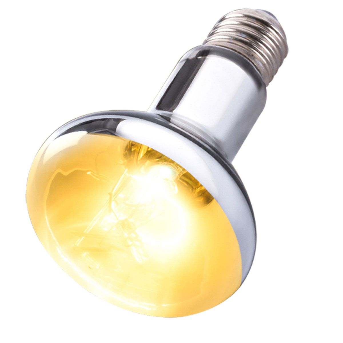 Reptile heat and daylight bulb with gold reflector